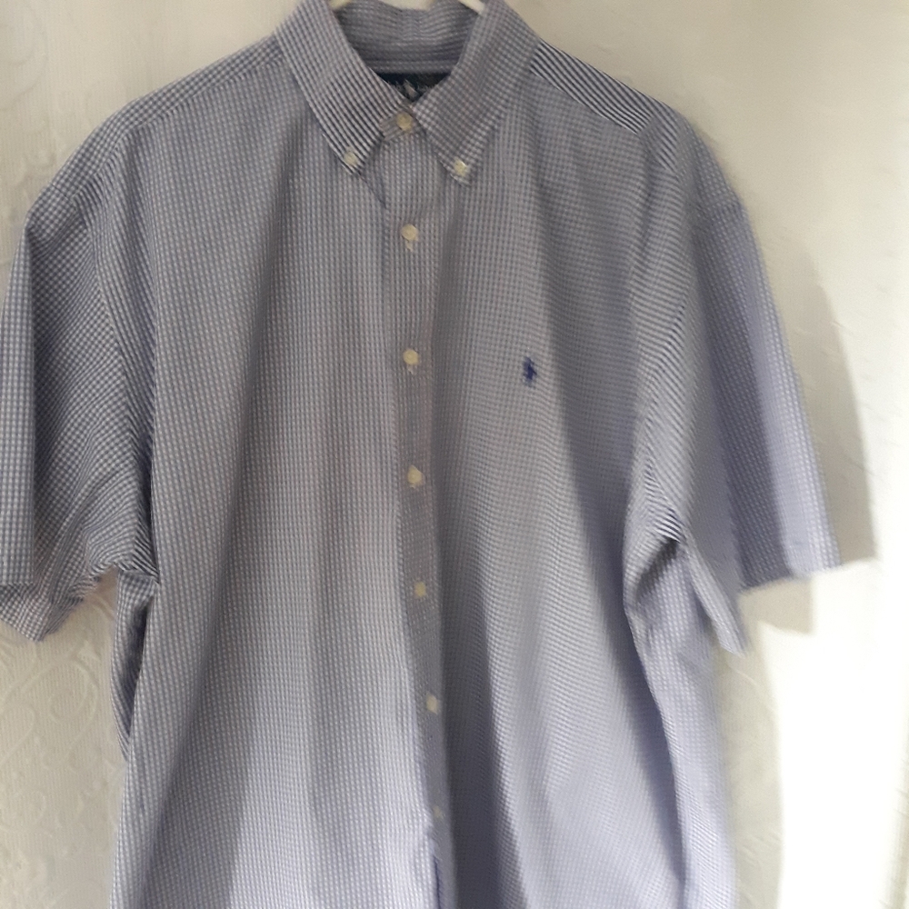 Ralph Lauren  Blake Blue Check Dress Shirt L